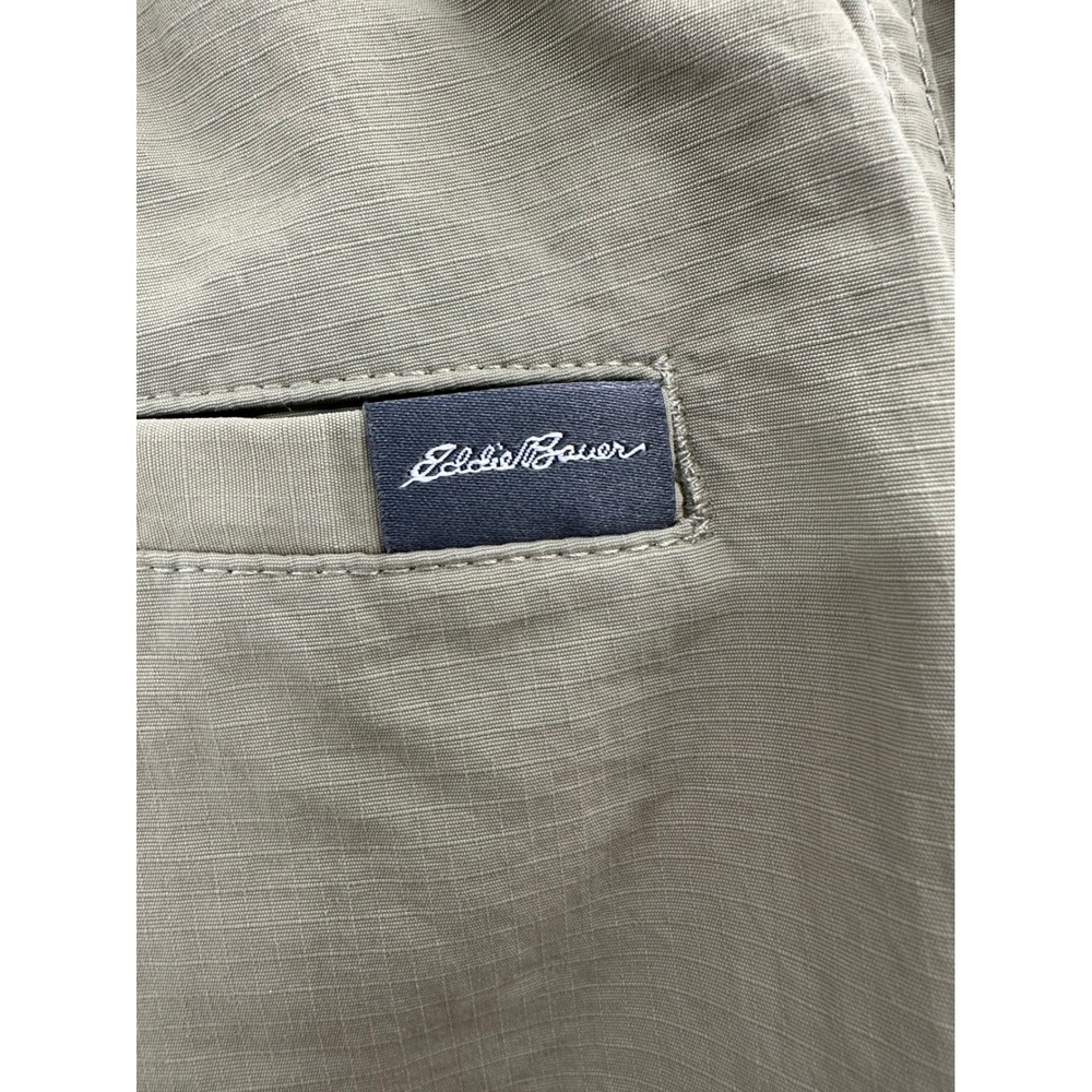 Eddie Bauer Mens Khaki Nylon Cargo Shorts Belted Flat Front Size L G - Picture 7 of 16